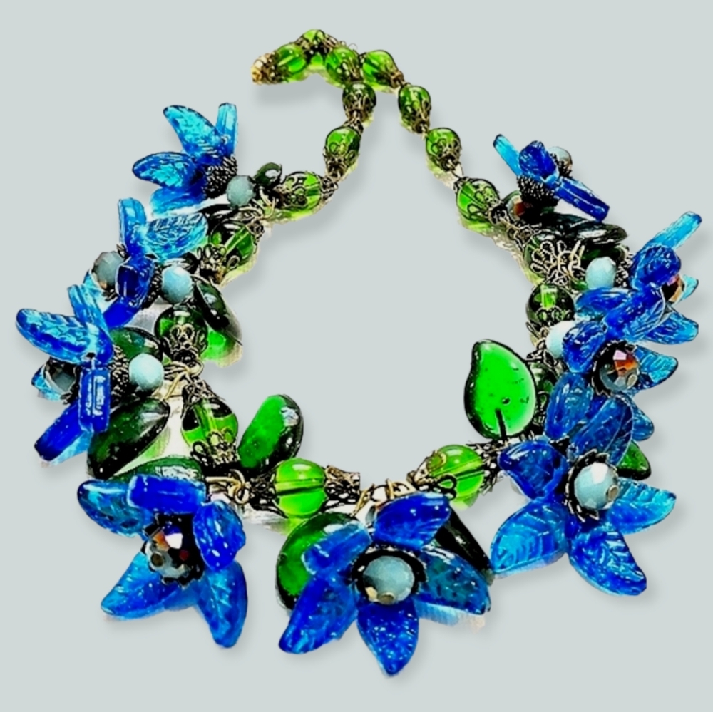Vintage Lampwork Art Glass Necklace